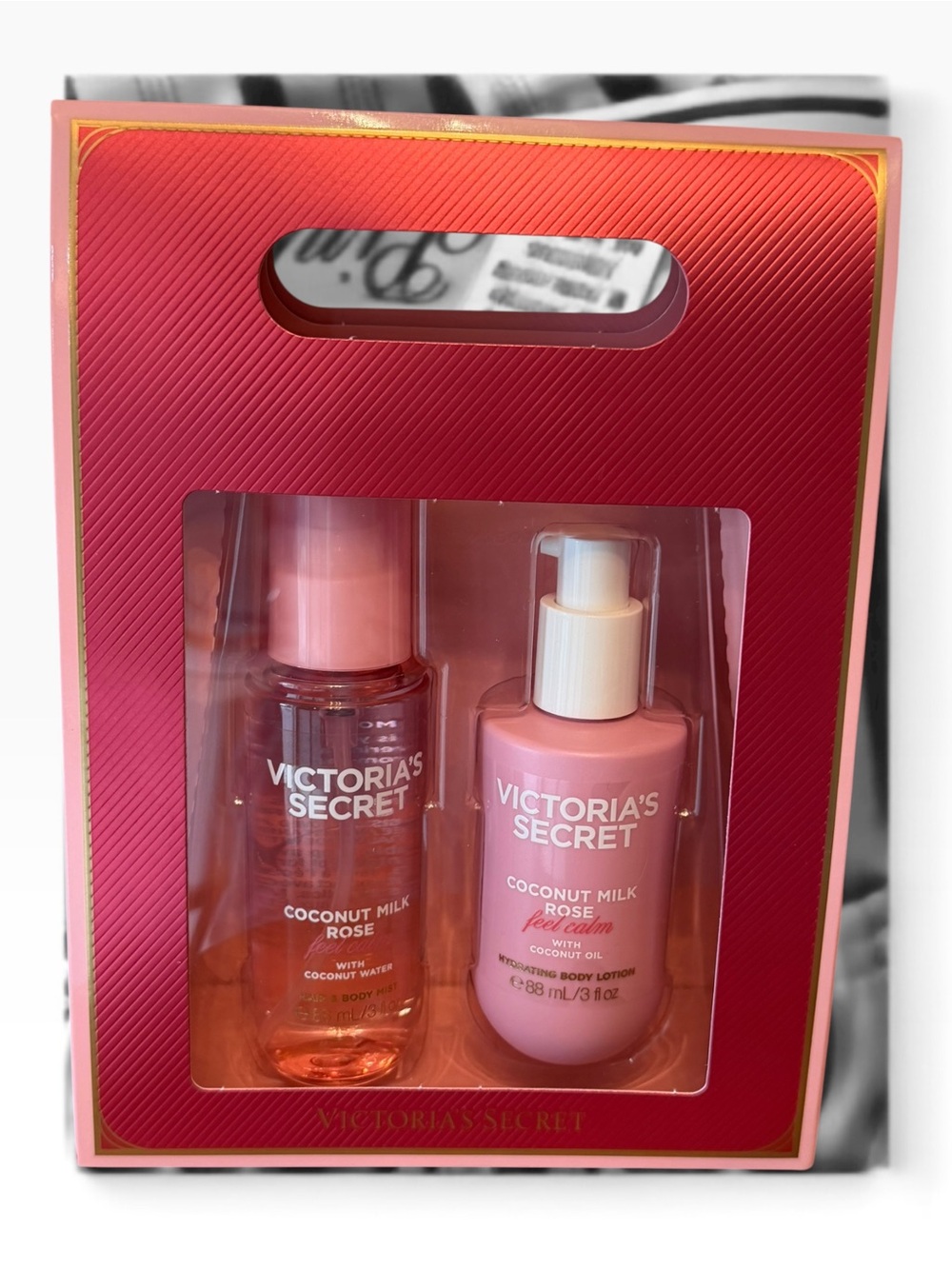 Victoria’s Secret Coconut Milk Rose Feel Calm Mist & Lotion Gift Set New